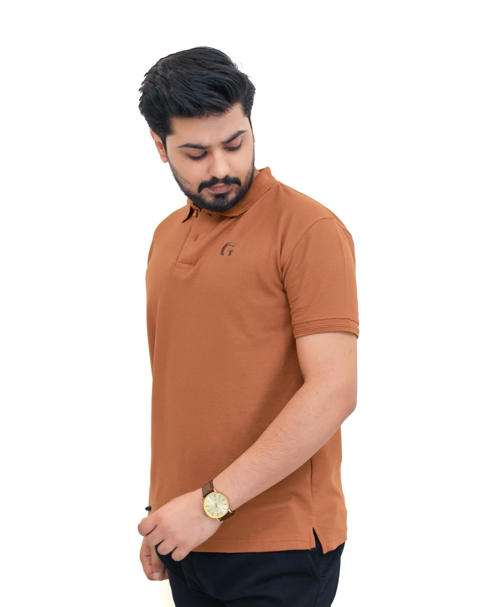 Mustered Brown Polo ShirtGarderobe Clothing