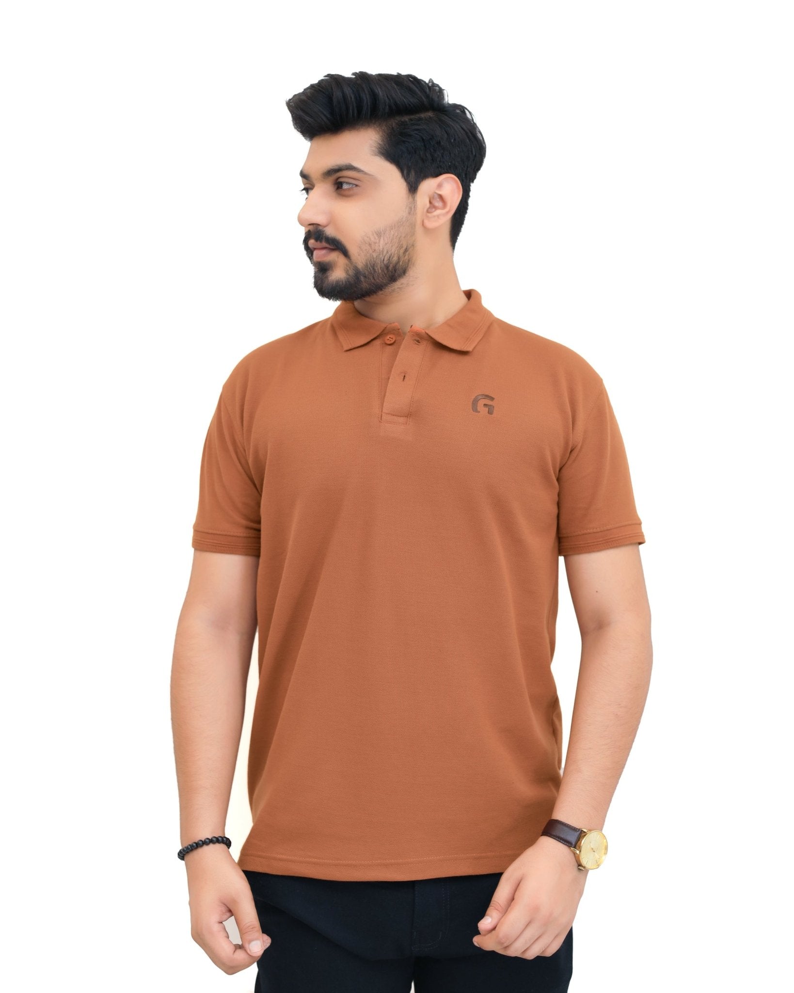 Mustered Brown Polo ShirtGarderobe Clothing