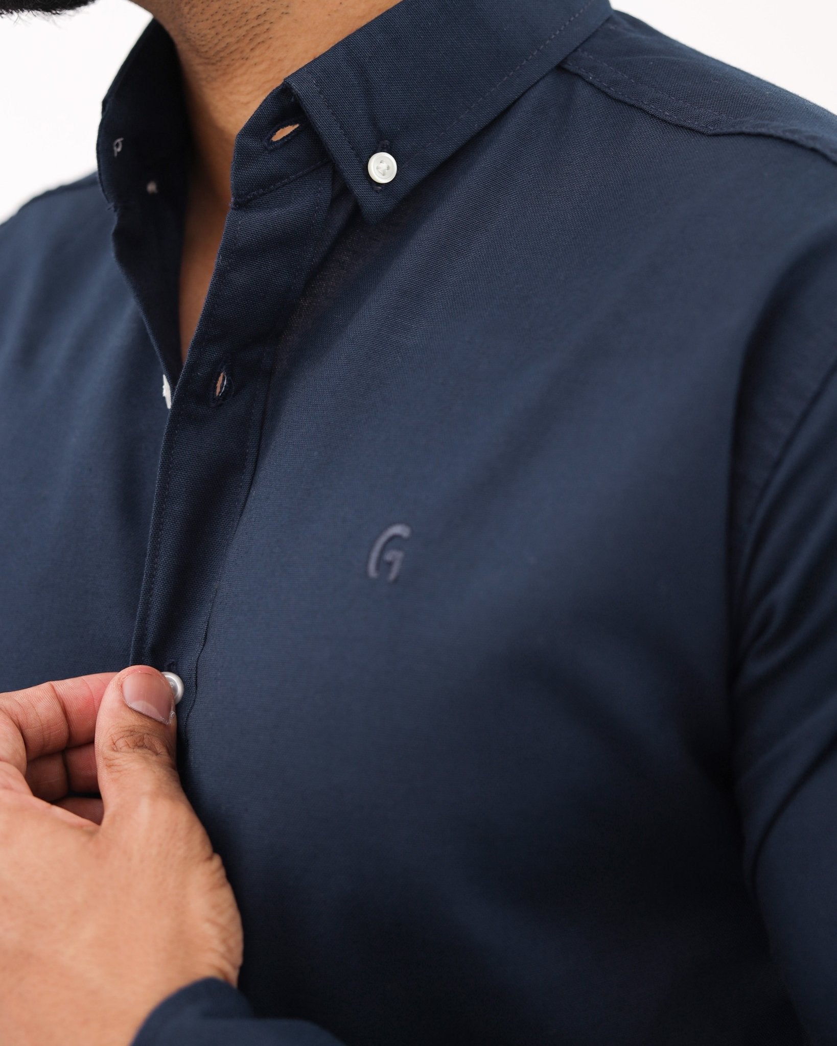 Navy Blue Casual ShirtGarderobe Clothing