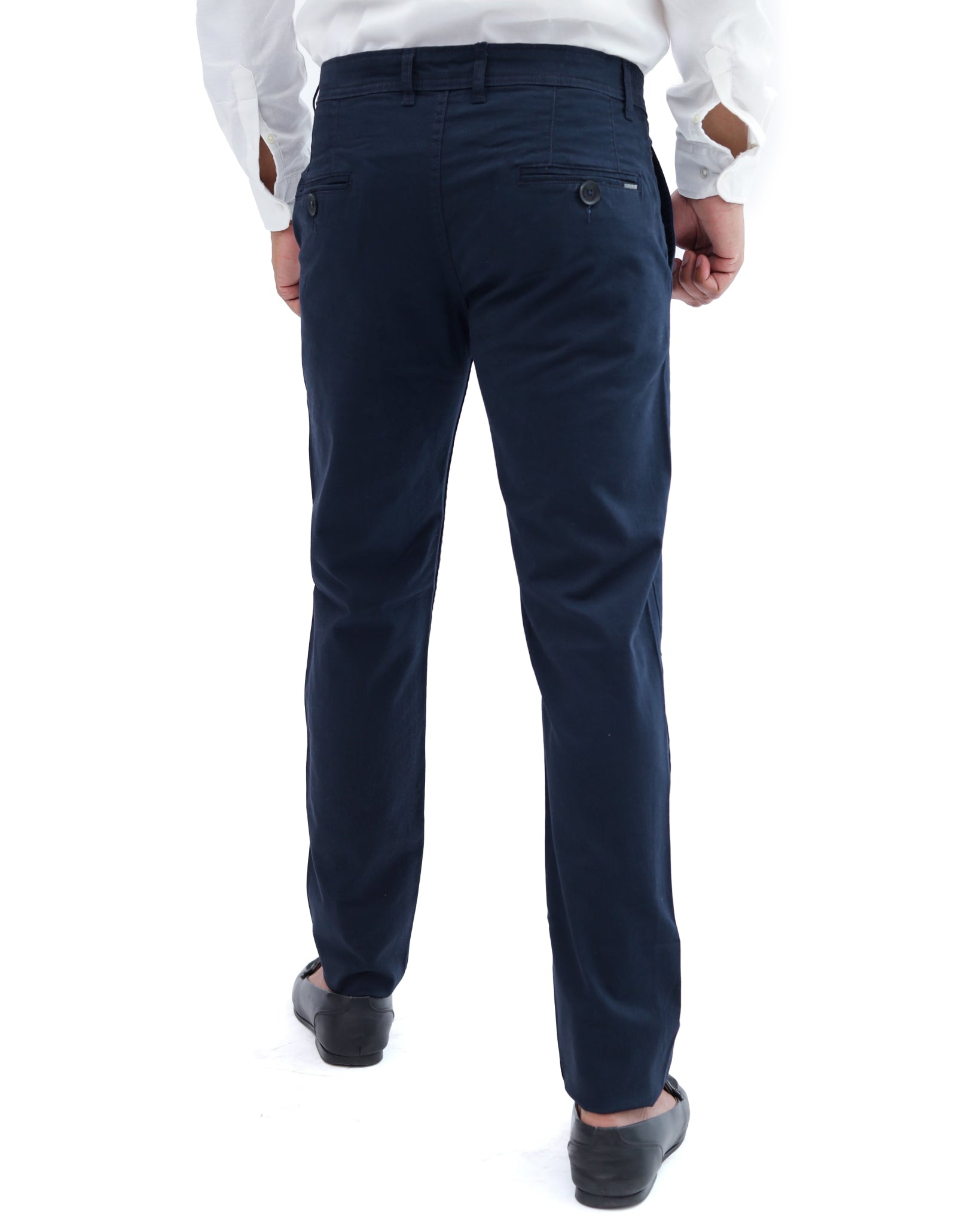 Navy Blue Cotton Pant - Smart FitPantGarderobe Clothing