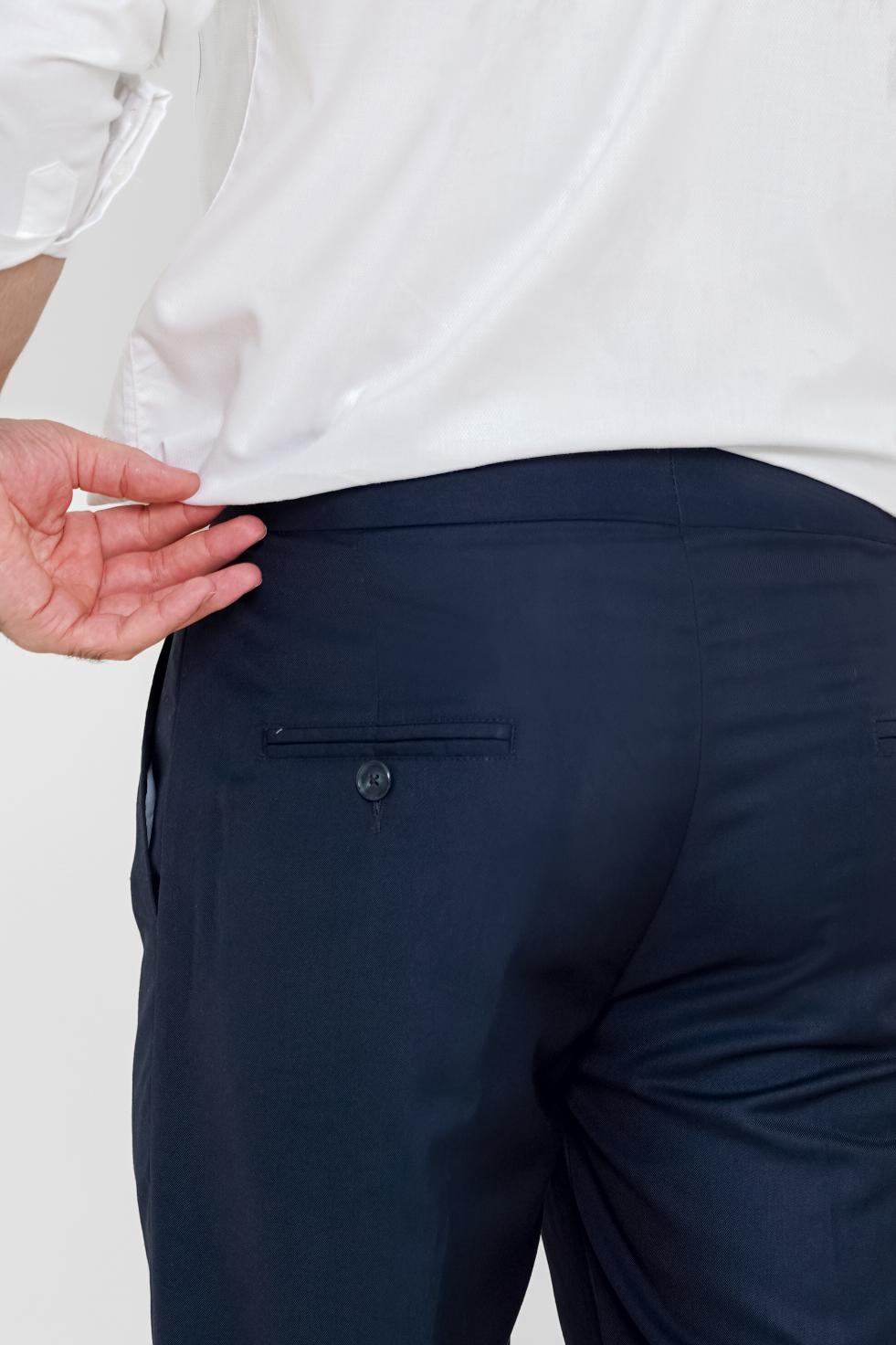 Navy Blue Gurkha Pant - Regular FitPantGarderobe Clothing