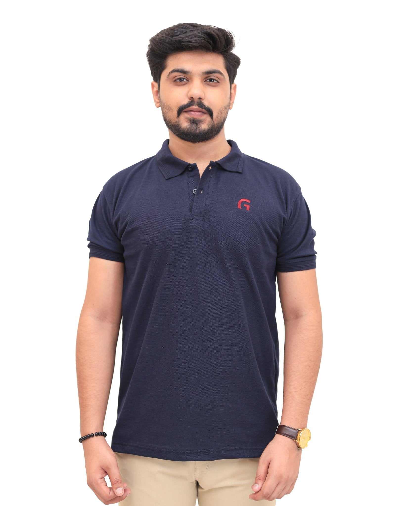 Navy Blue Polo ShirtGarderobe Clothing