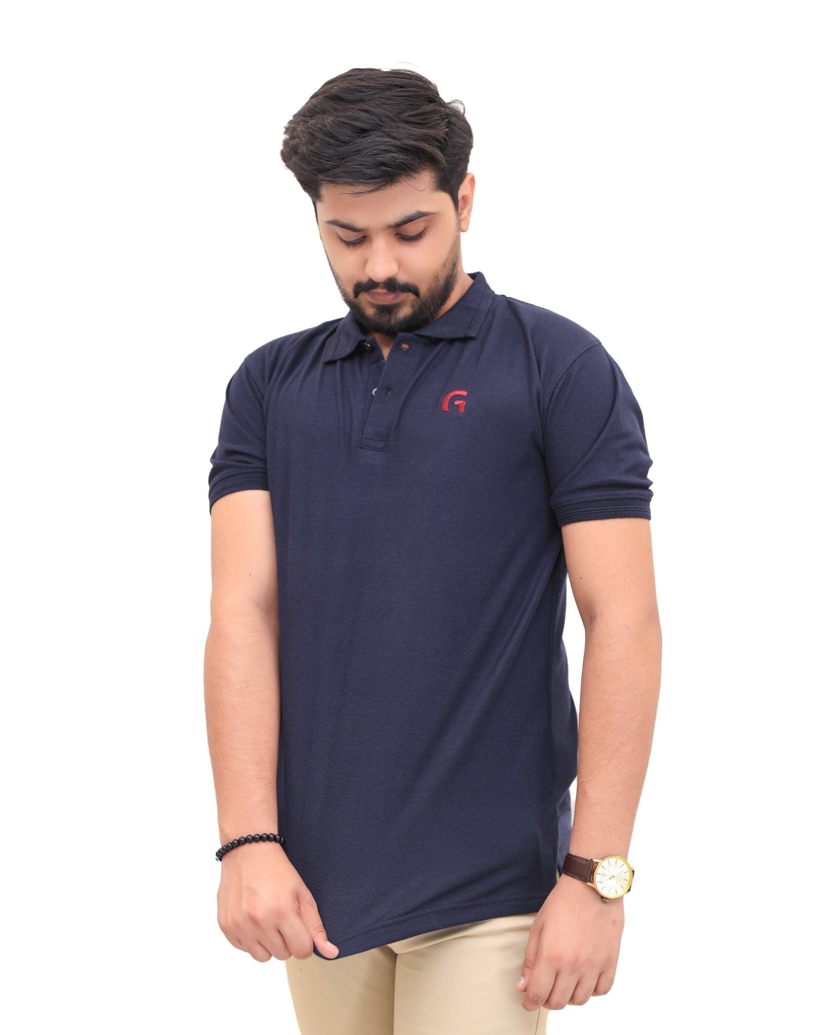 Navy Blue Polo ShirtGarderobe Clothing