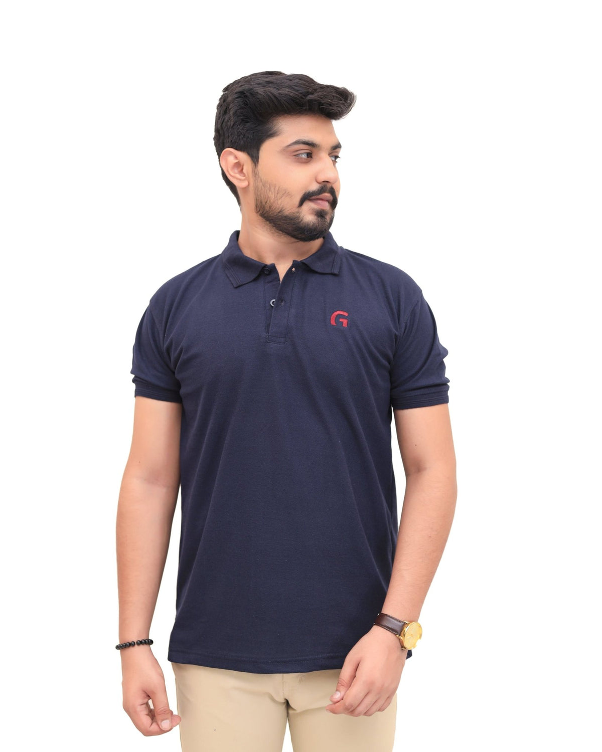 Navy Blue Polo ShirtGarderobe Clothing