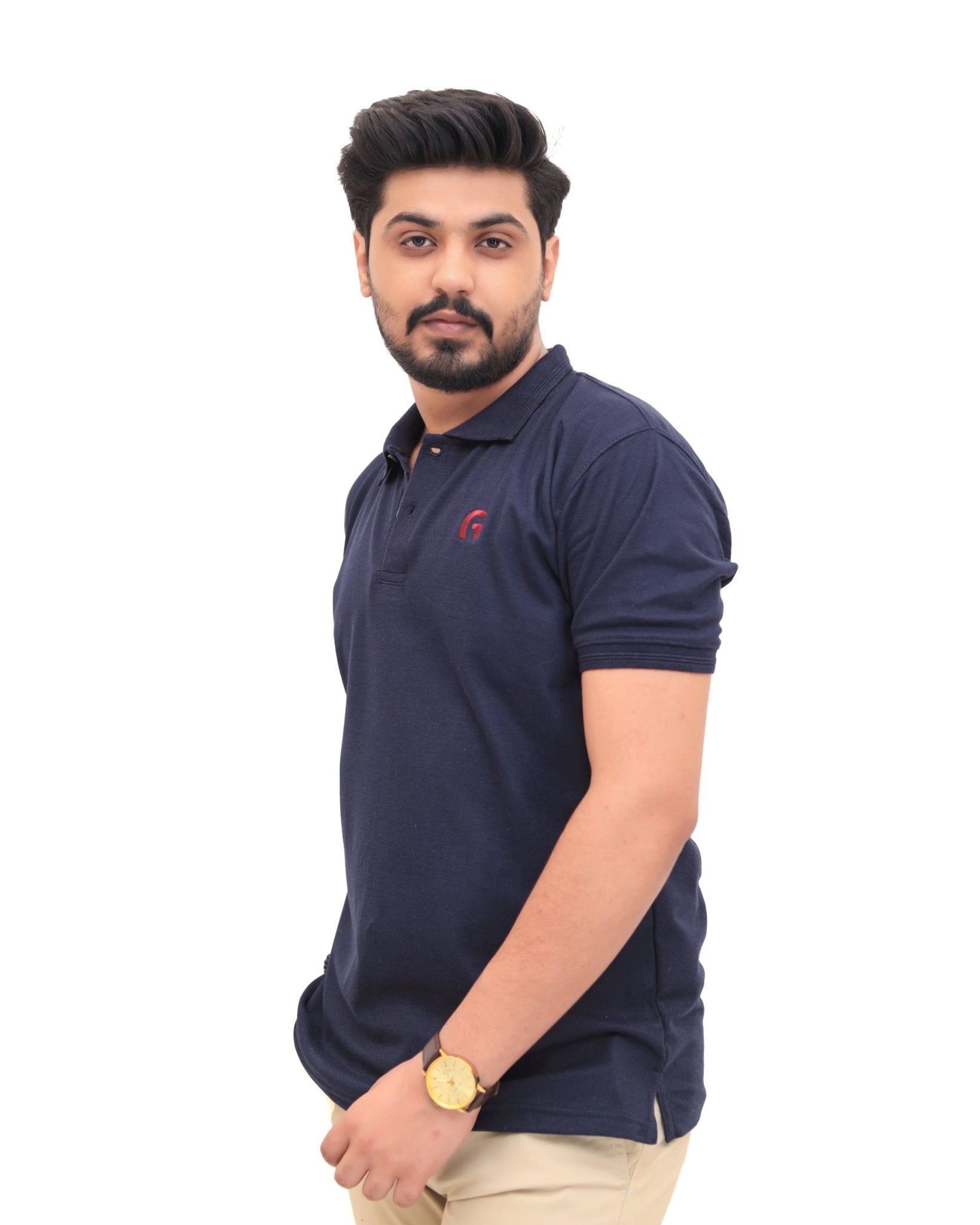 Navy Blue Polo ShirtGarderobe Clothing