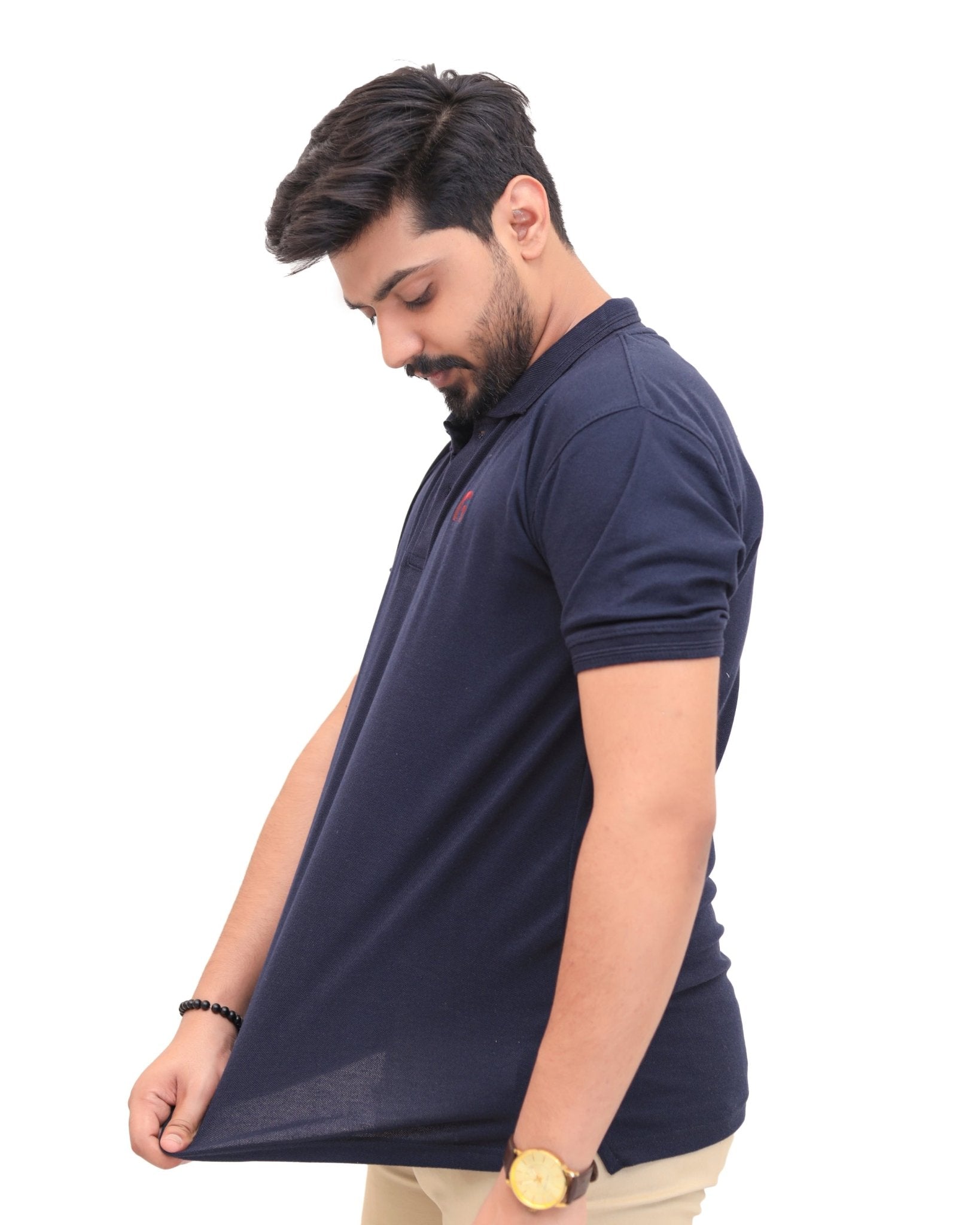 Navy Blue Polo ShirtGarderobe Clothing