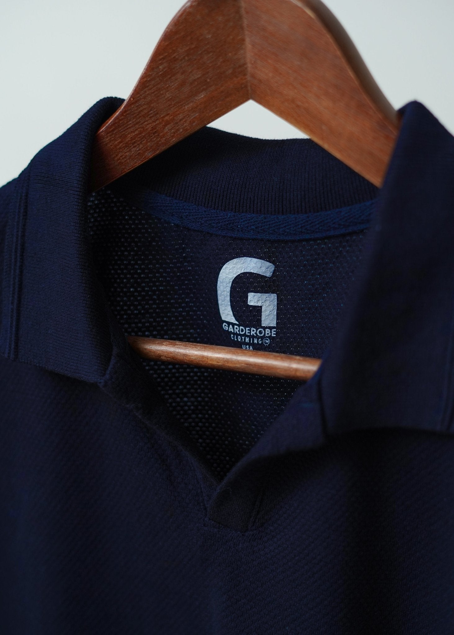 NAVY BLUE - Popcorn Polo ShirtGarderobe Clothing