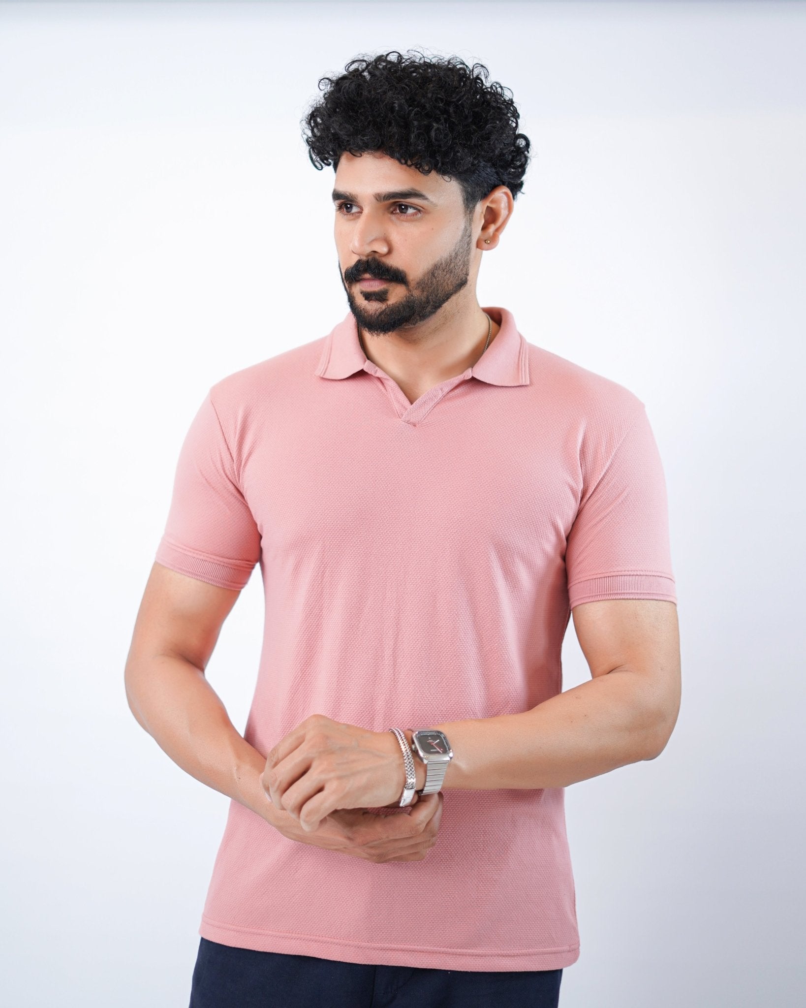 PEACH POLO - Popcorn Polo ShirtGarderobe Clothing