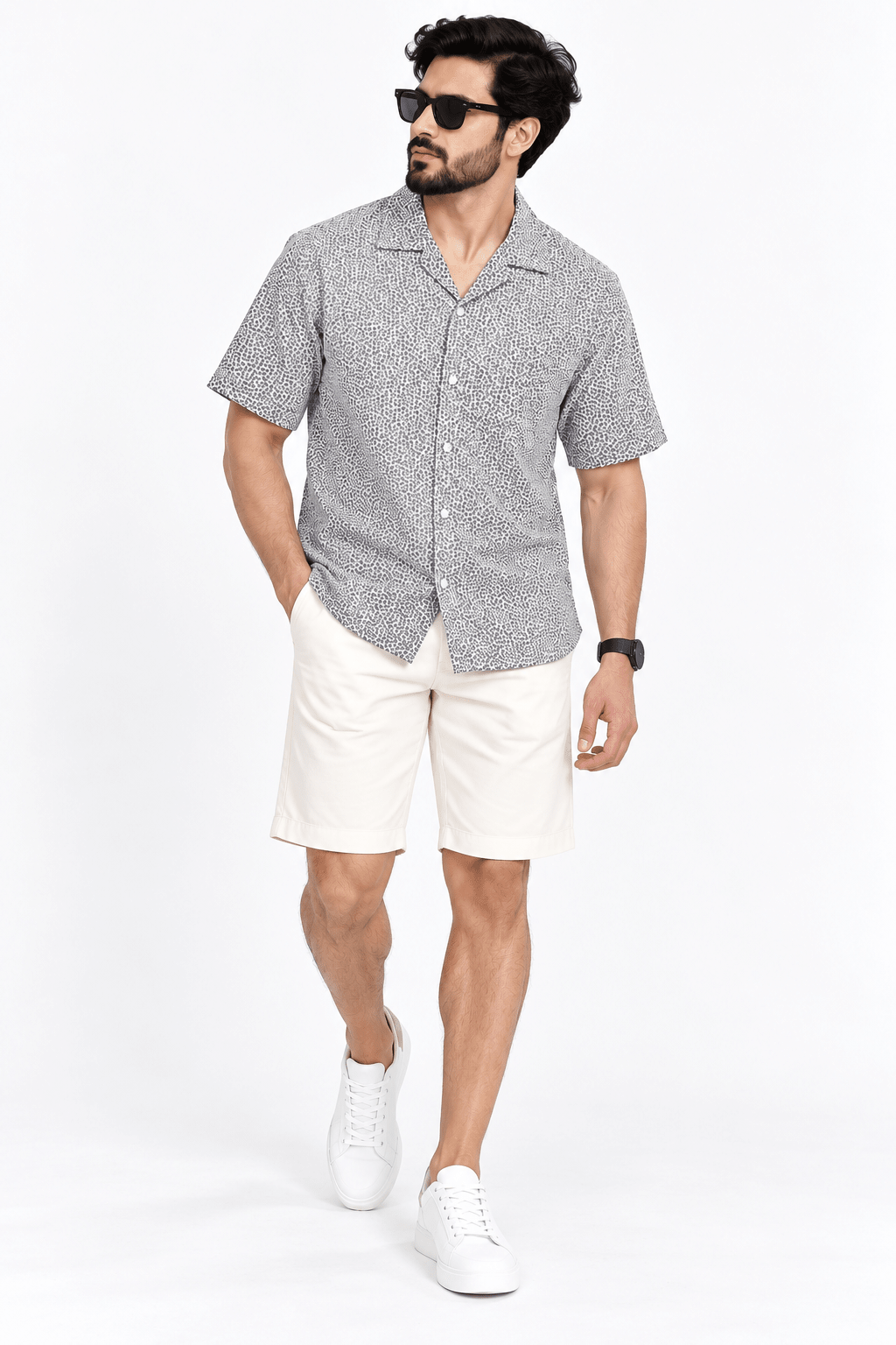Pearl silver Beach Shirt - AS Seriescasual shirtGarderobe Clothing