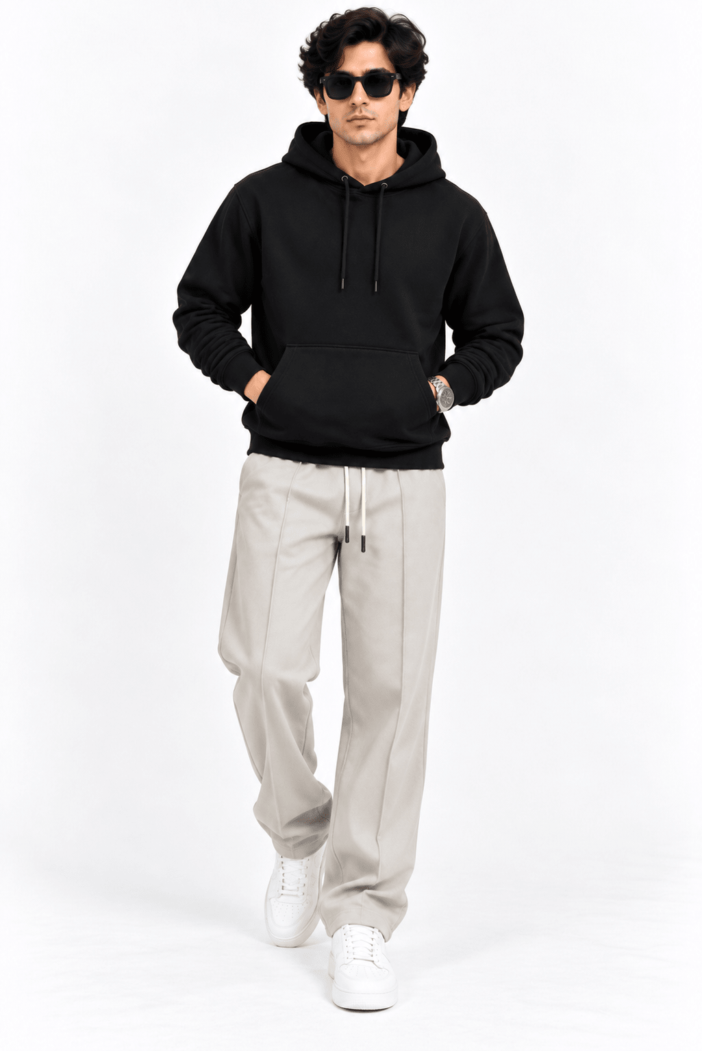 Premium Fleece Pullover Hoodie - BlackGarderobe Clothing