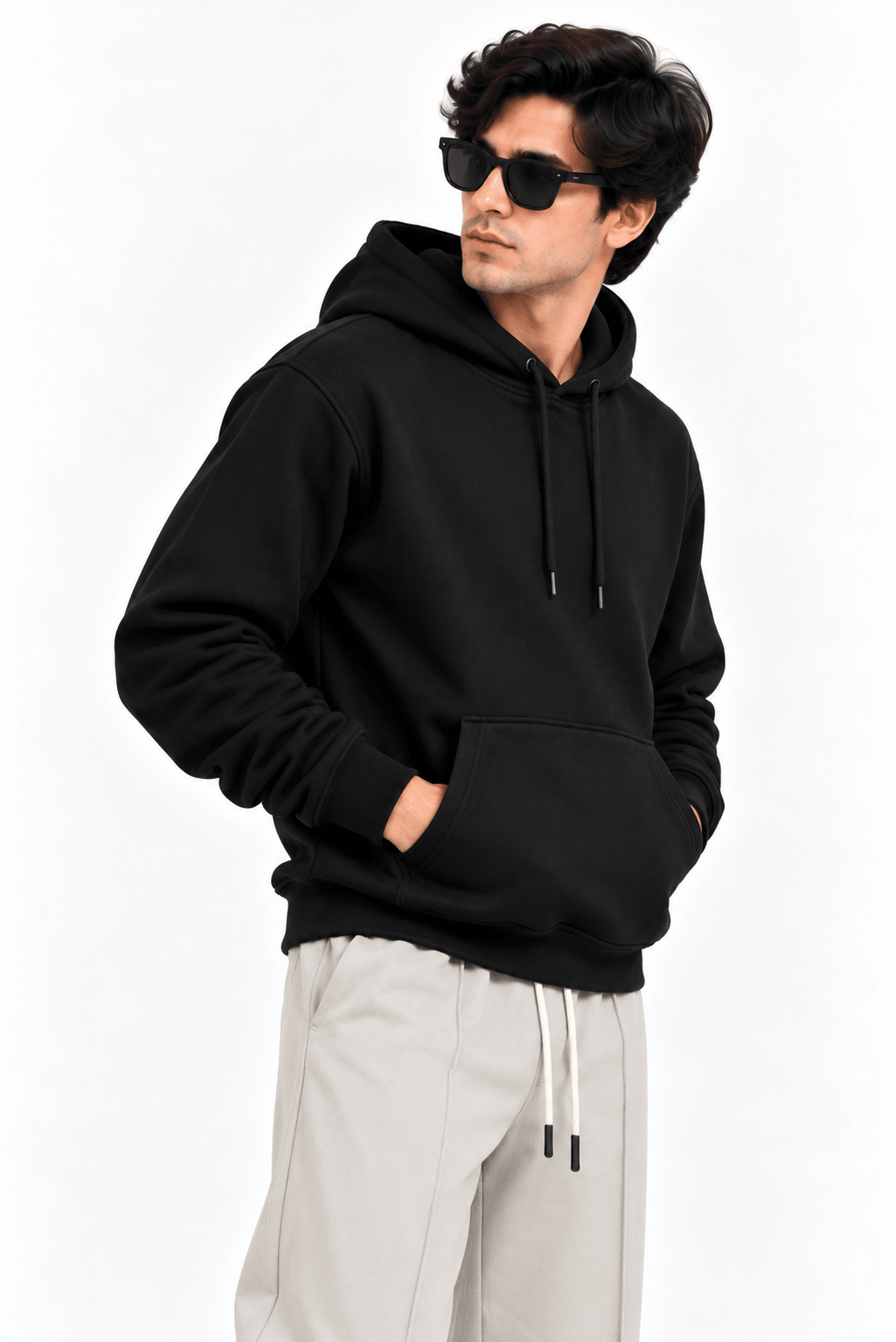 Premium Fleece Pullover Hoodie - BlackGarderobe Clothing