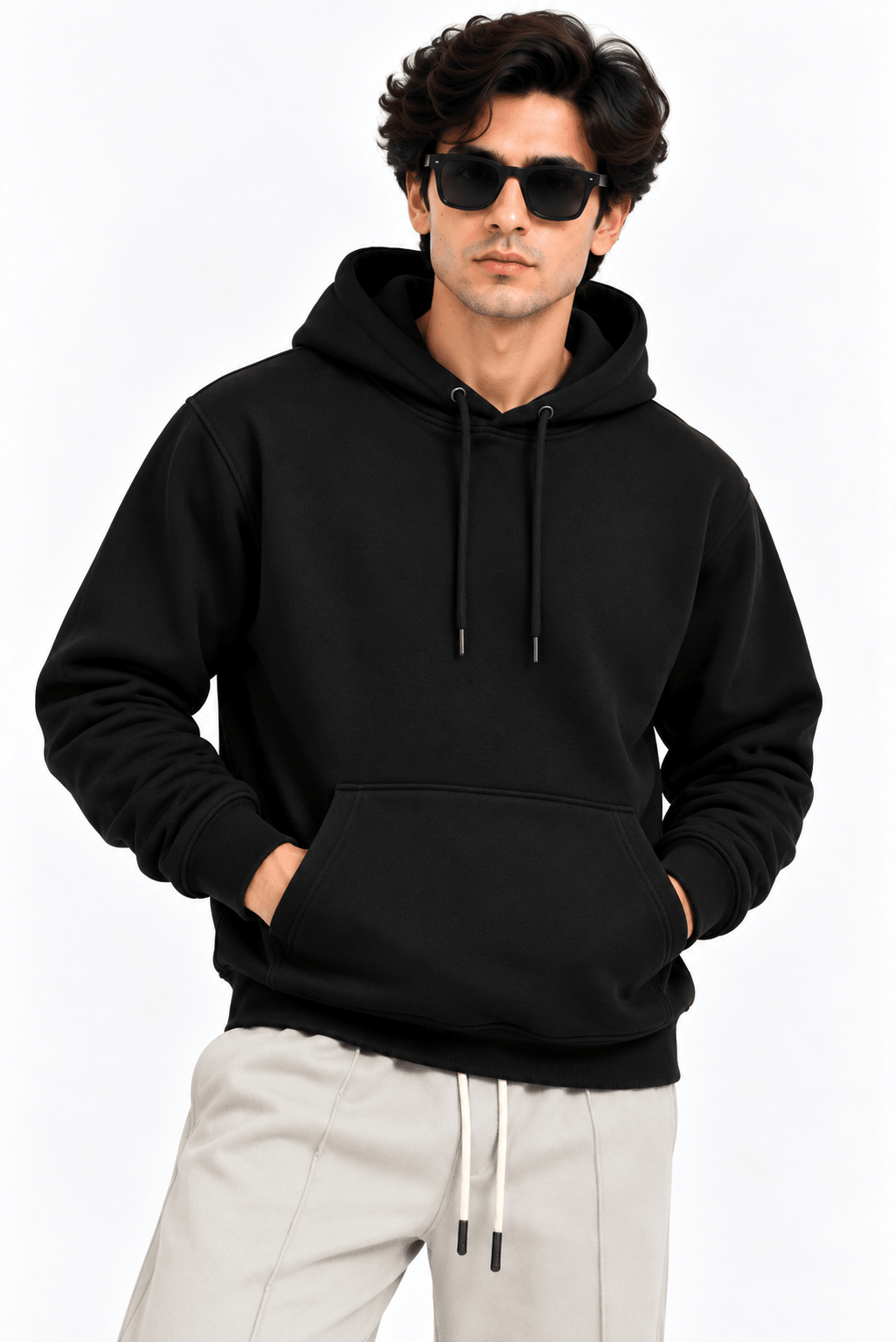 Premium Fleece Pullover Hoodie - BlackGarderobe Clothing