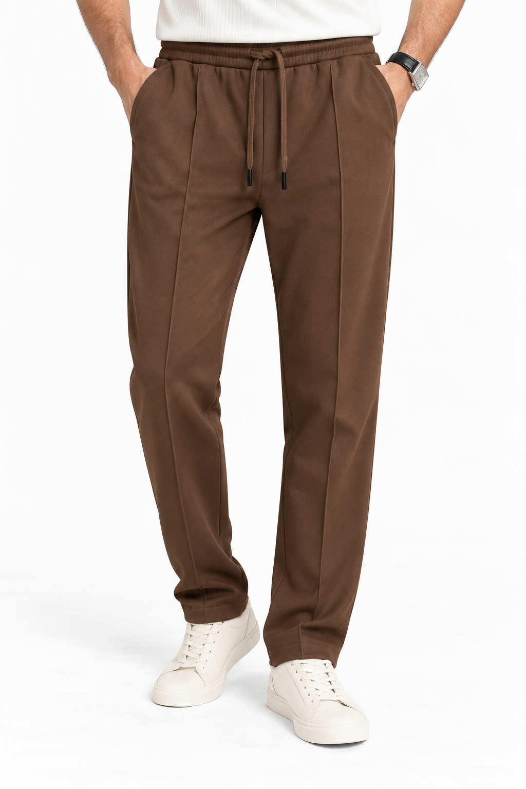 Brown Pleated - Korean  Trouser