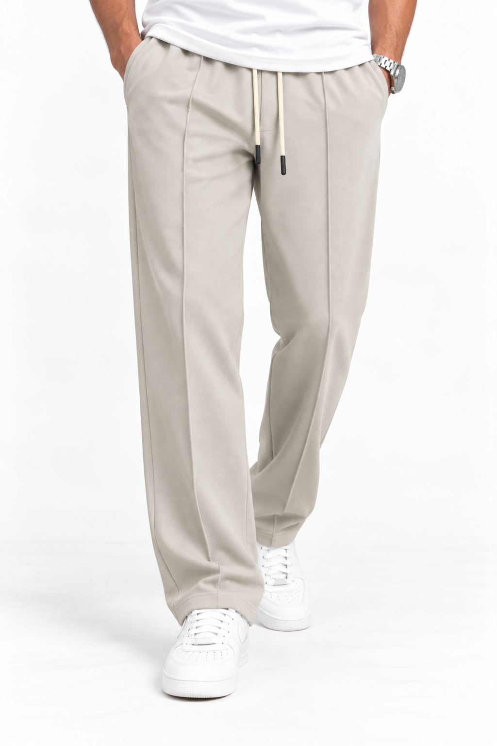 Creamy Pleated - Korean  Trouser