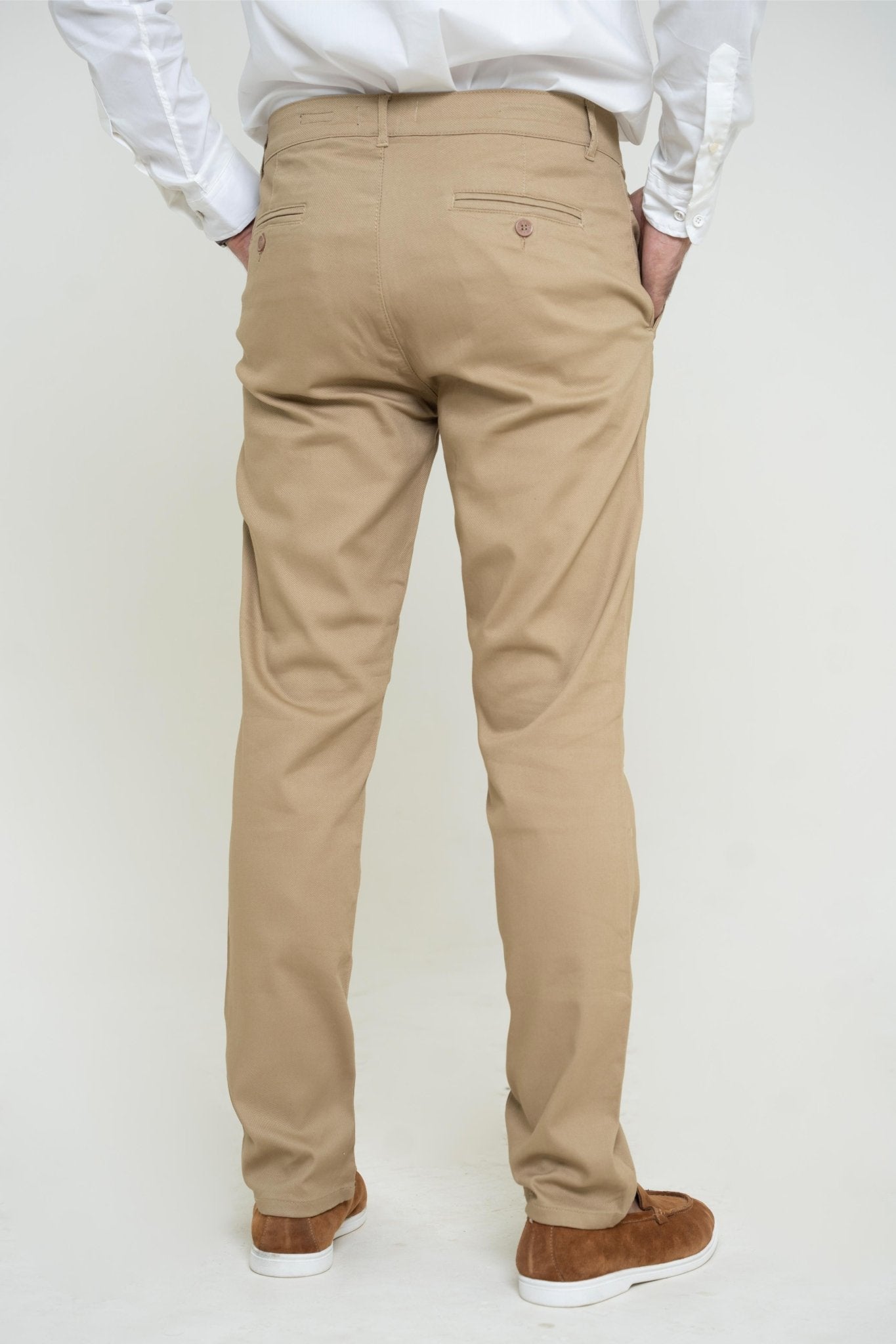 Royal Beige Cotton Pant - Straight FitPantGarderobe Clothing