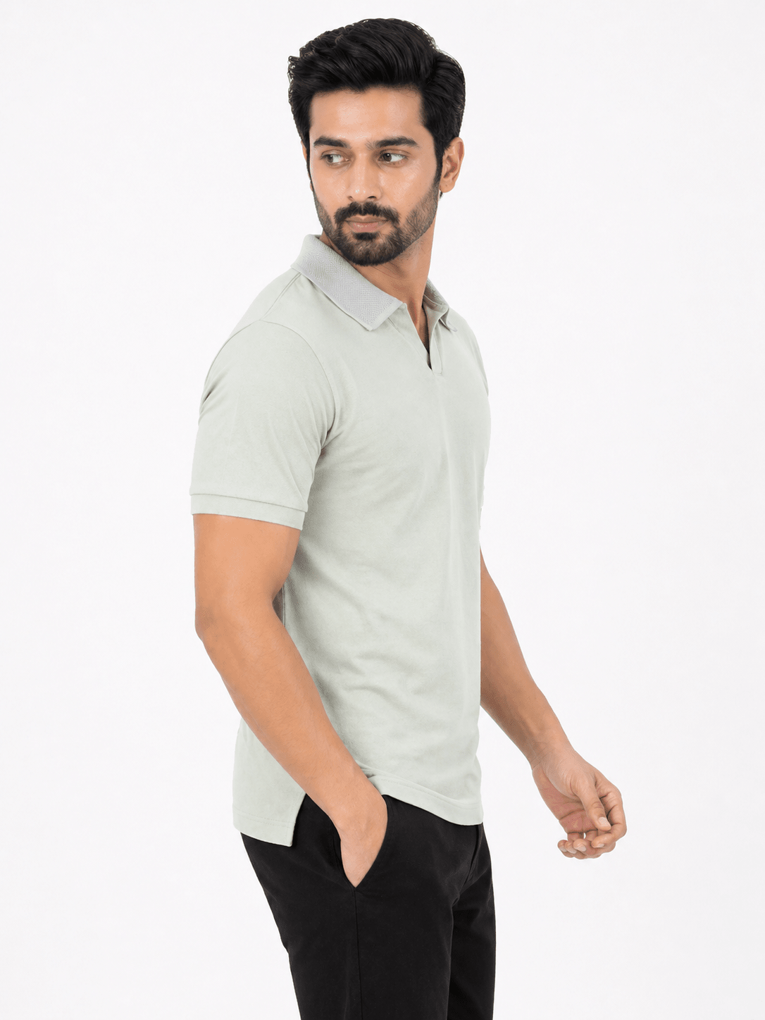 SeaGreen contrast - Cotton Polo ShirtHalf Sleeves PoloGarderobe Clothing