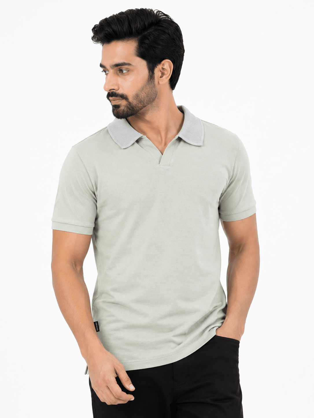 SeaGreen contrast - Cotton Polo ShirtHalf Sleeves PoloGarderobe Clothing