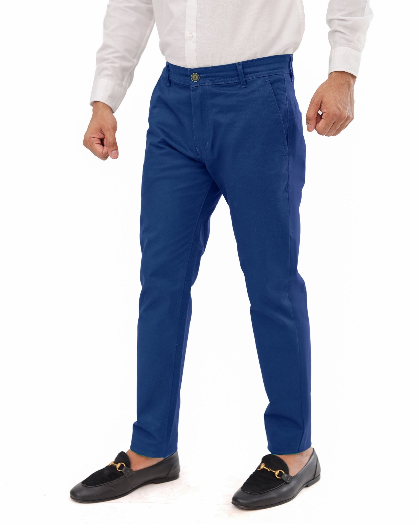 Sky Blue Cotton pant - Smart FitPantsGarderobe Clothing