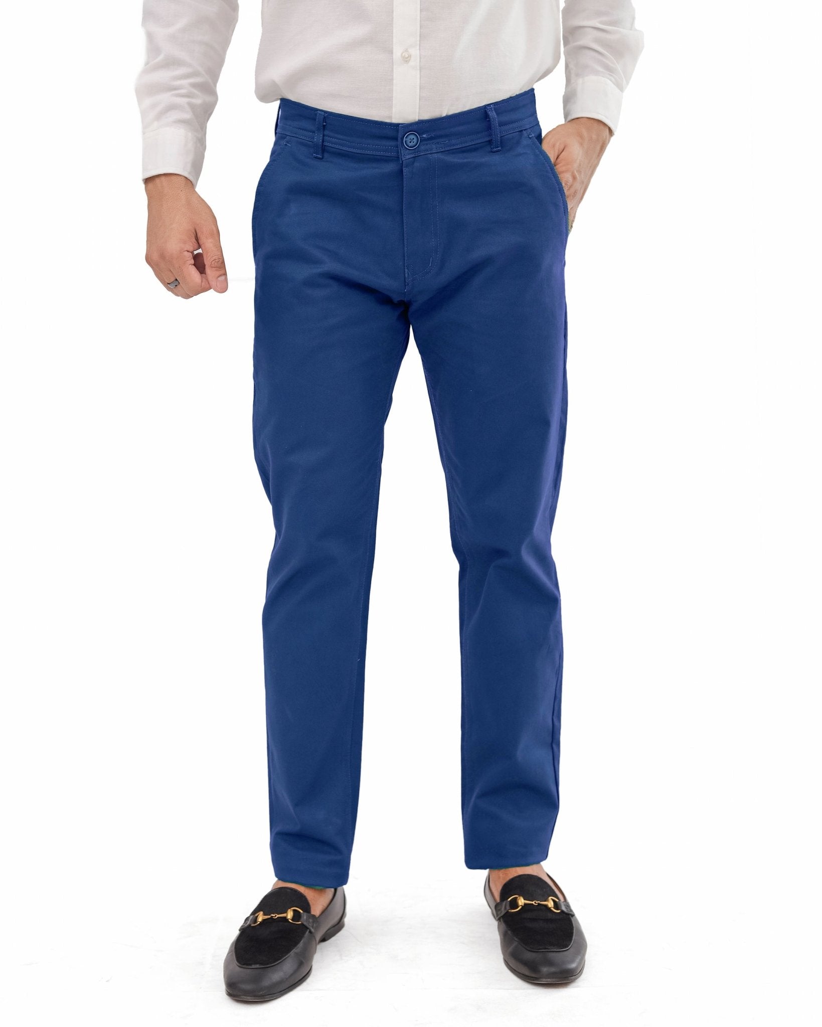 Sky Blue Cotton pant - Smart FitPantsGarderobe Clothing