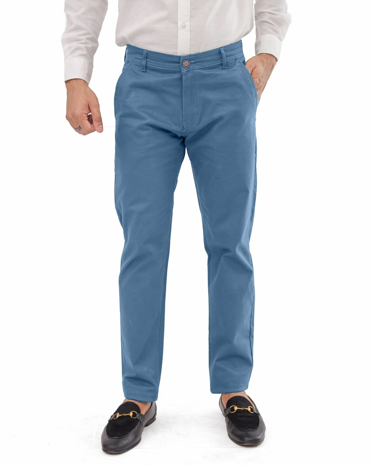 Slate Blue Cotton pantPantsGarderobe Clothing