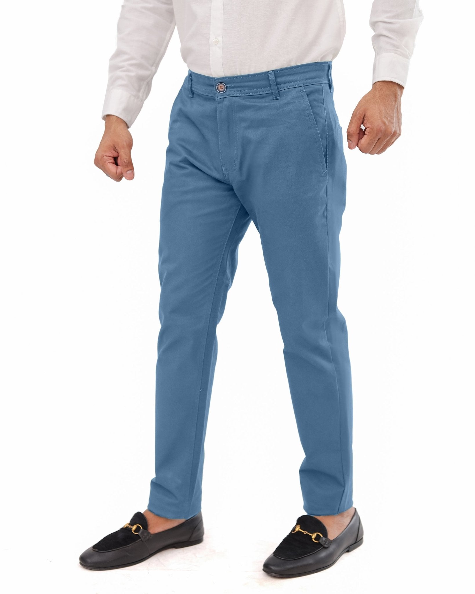 Slate Blue Cotton pantPantsGarderobe Clothing