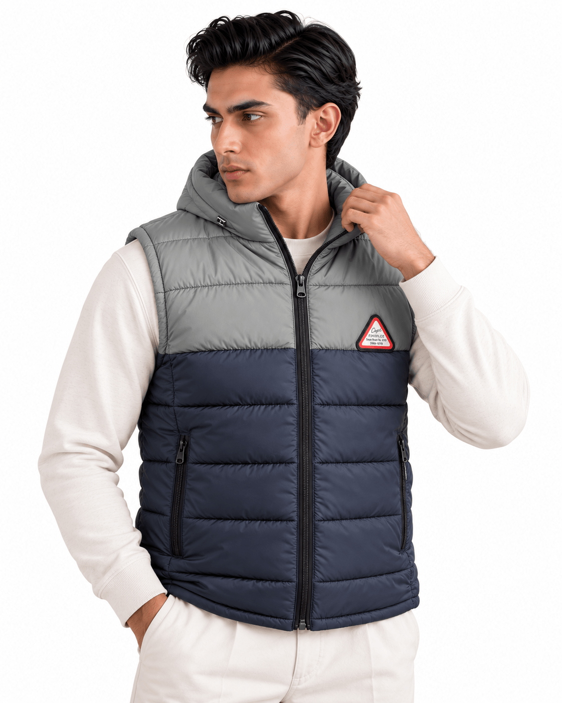 SLEEVLESS DETACHABLE JACKET- BLUEGarderobe Clothing