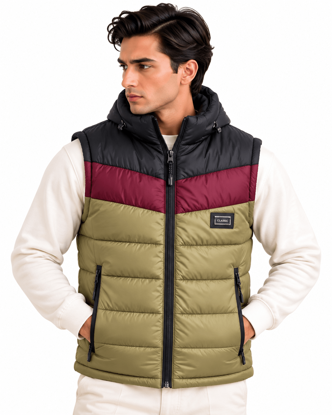 SLEEVLESS DETACHABLE JACKET- MUSTARDGarderobe Clothing