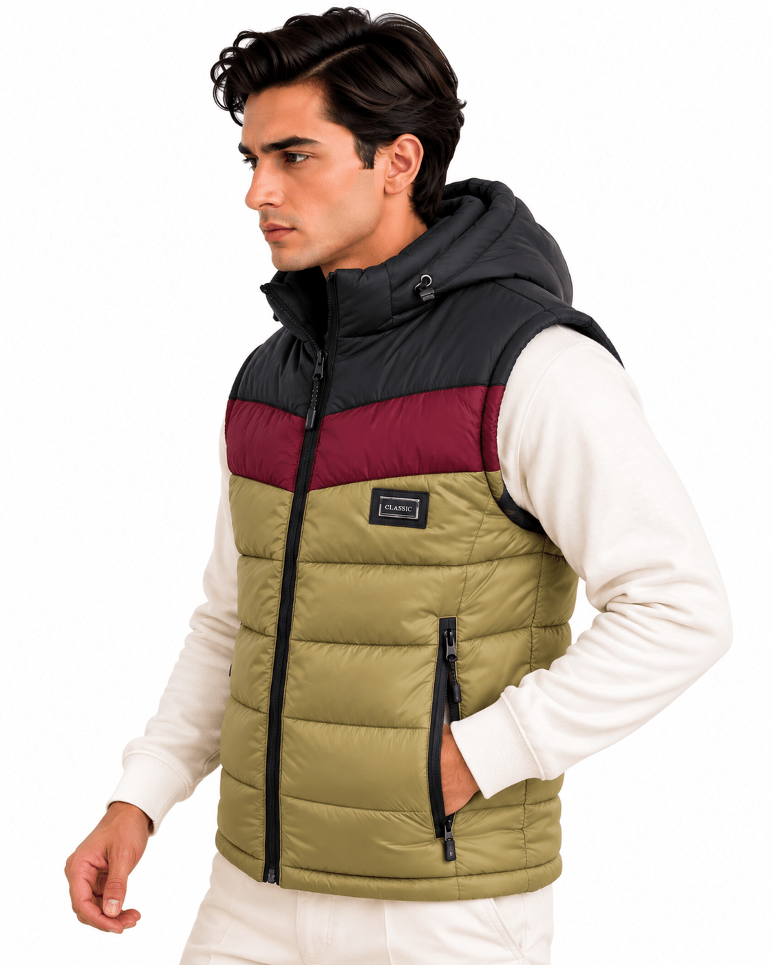 SLEEVLESS DETACHABLE JACKET- MUSTARDGarderobe Clothing