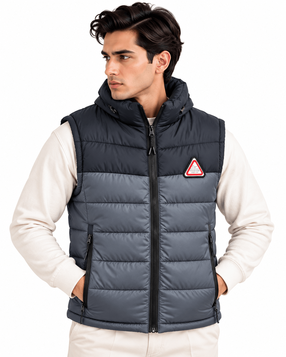 SLEEVLESS DETACHABLE JACKET- SILVERGarderobe Clothing