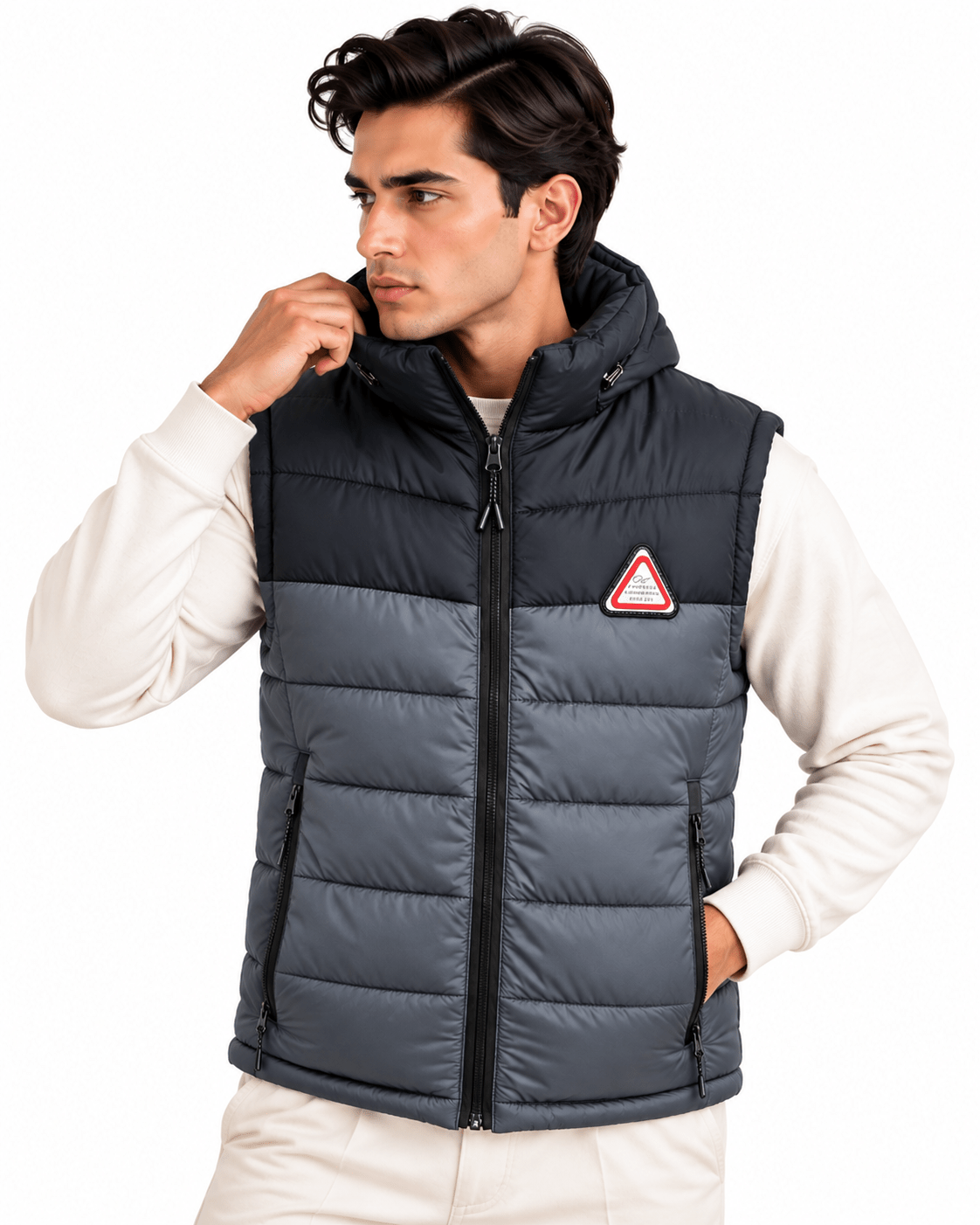 SLEEVLESS DETACHABLE JACKET- SILVERGarderobe Clothing