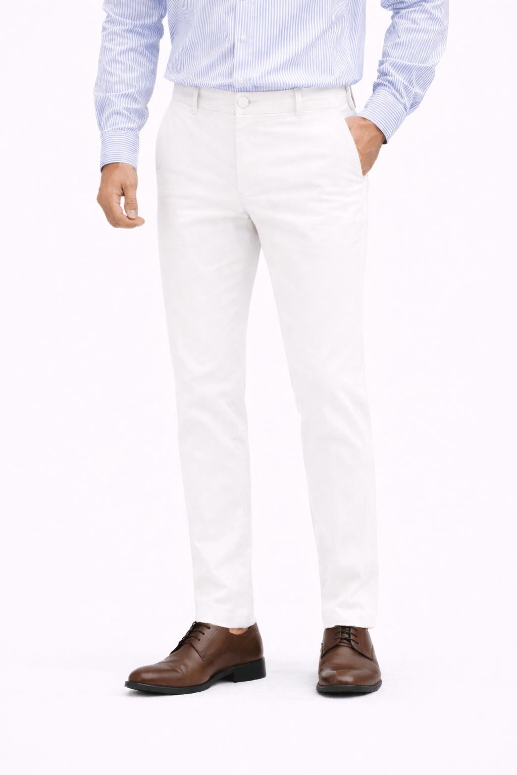 SnowWhite Cotton Pant - Smart FitPantGarderobe Clothing