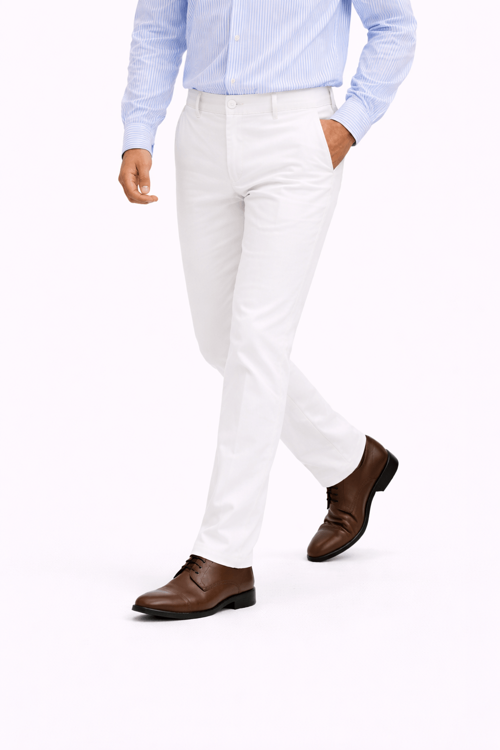 SnowWhite Cotton Pant - Smart FitPantGarderobe Clothing