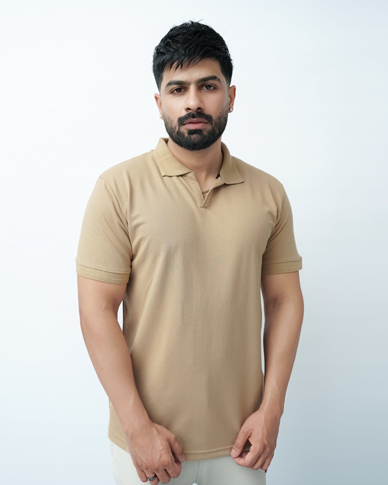 TEXTURED KINT SKIN POLO SHIRTGarderobe Clothing