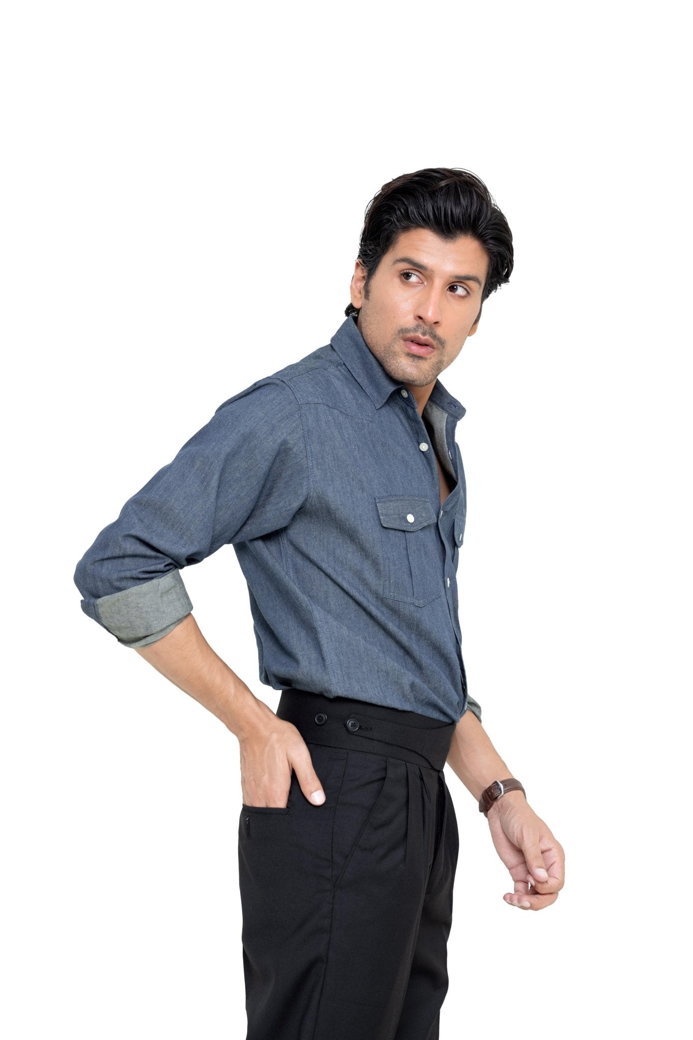 Vintage Blue Denim ShirtshirtGarderobe Clothing