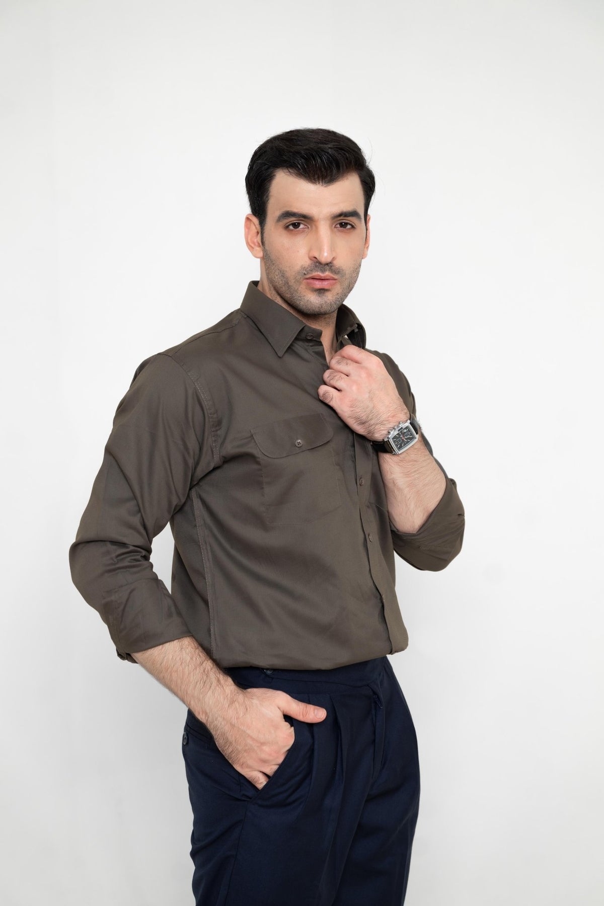 VINTAGE MOSS – Italian Collar Double Pocket ShirtshirtGarderobe Clothing