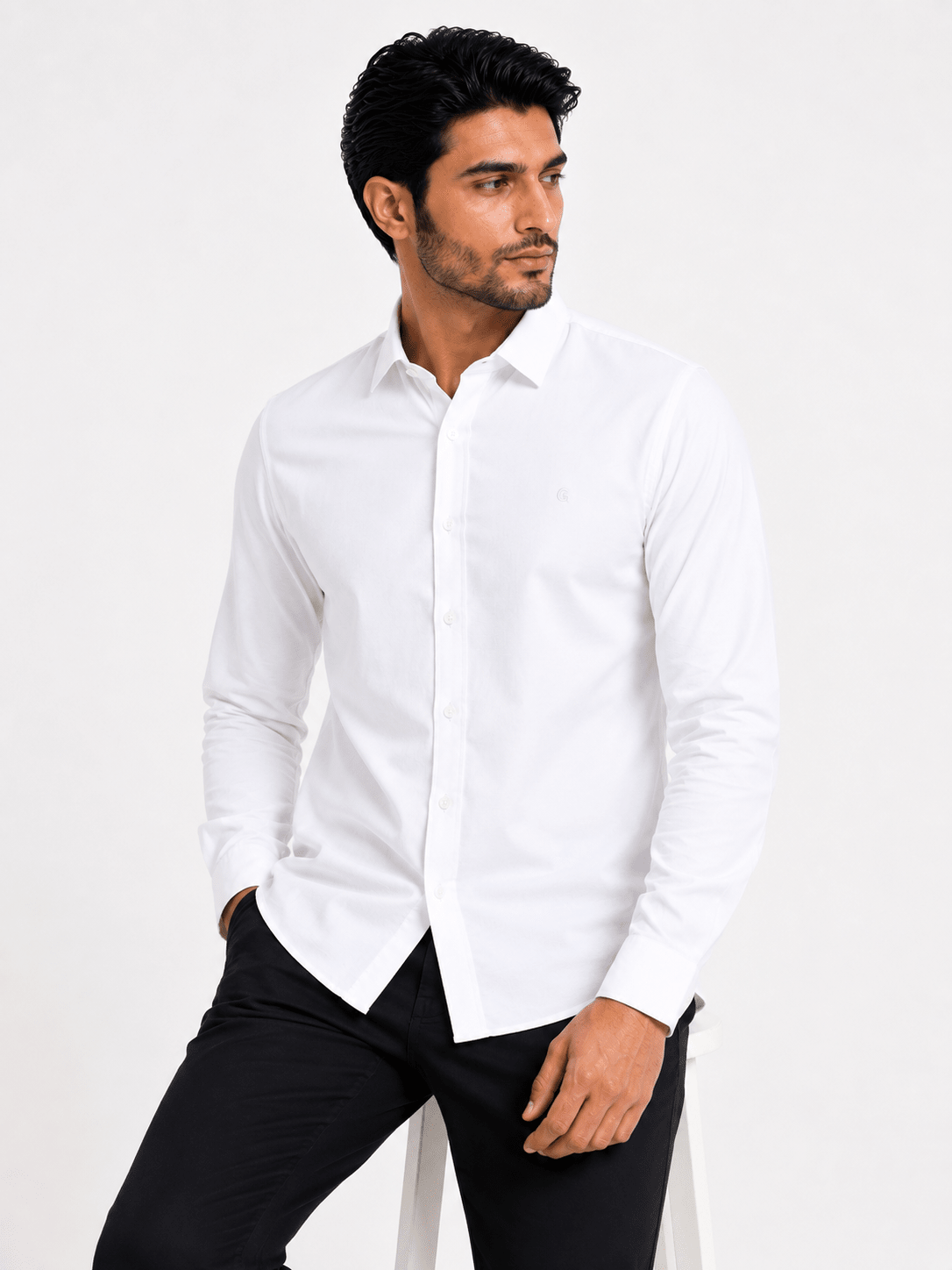 White Casual Shirtcasual shirtGarderobe Clothing