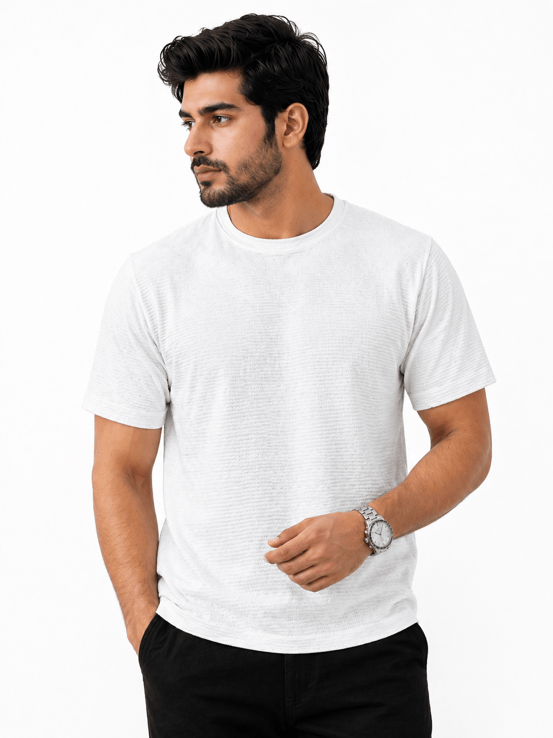 White - Knitted TeeshirtGarderobe Clothing