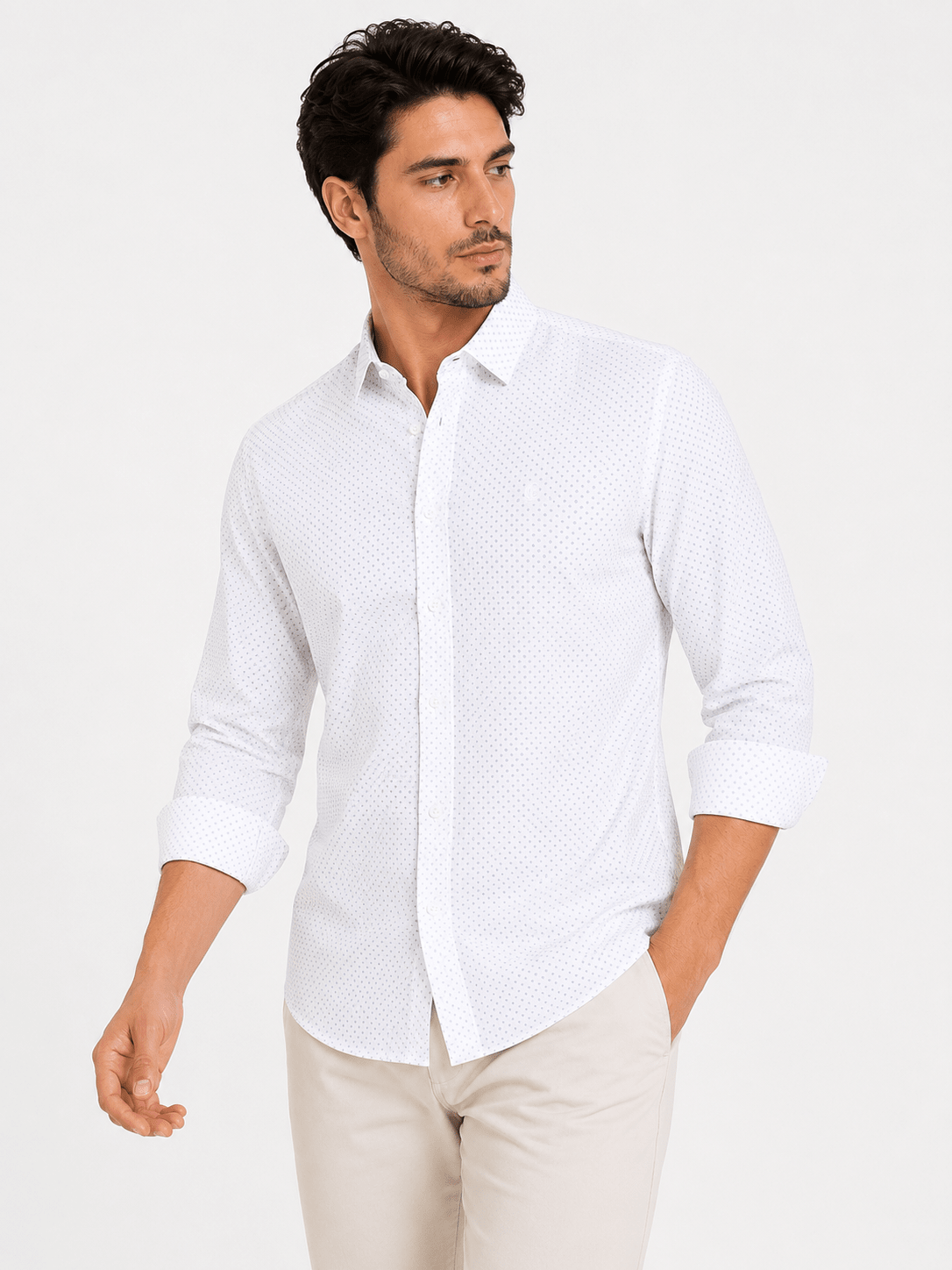 White Polka Casual Shirtcasual shirtGarderobe Clothing