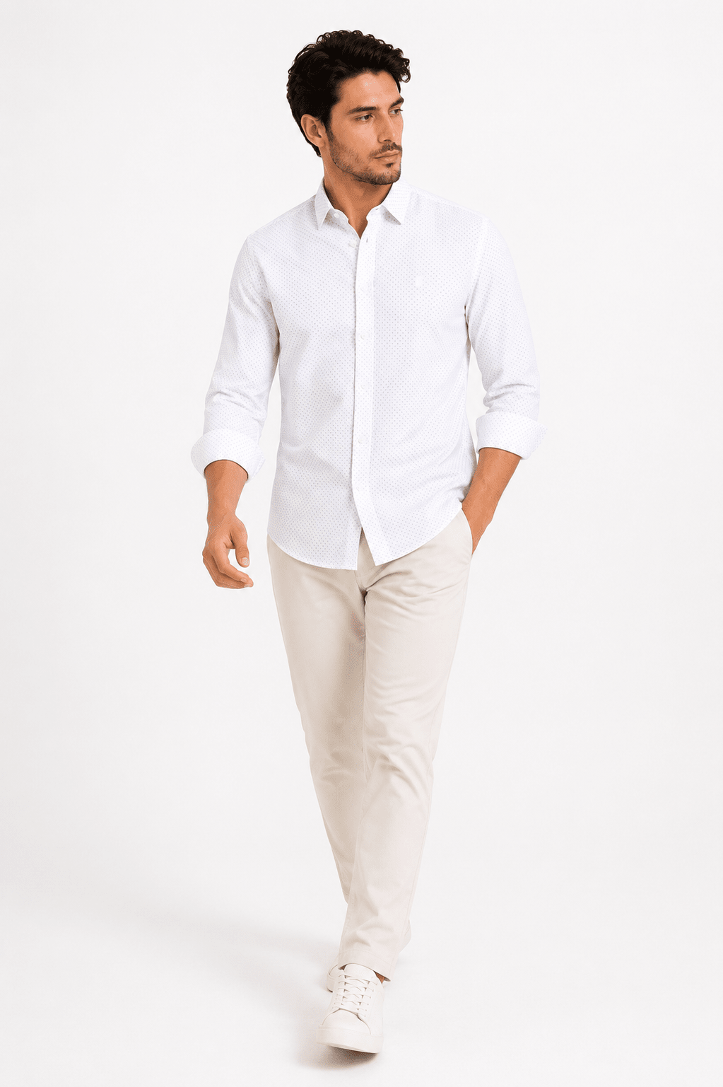 White Polka Casual Shirtcasual shirtGarderobe Clothing