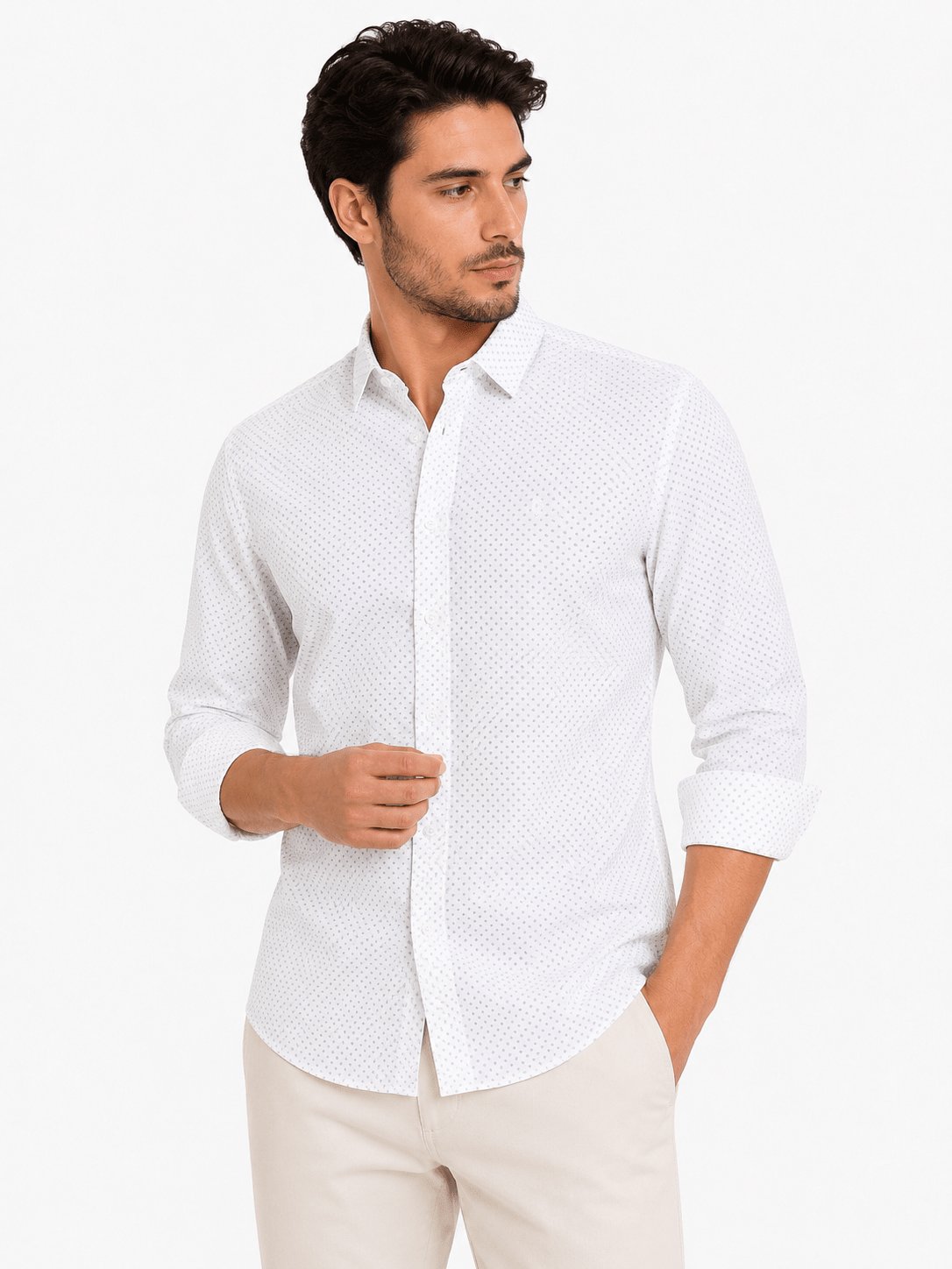 White Polka Casual Shirtcasual shirtGarderobe Clothing