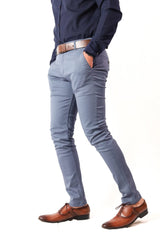 Slate Grey cotton pant - Smart FitPantGarderobe Clothing